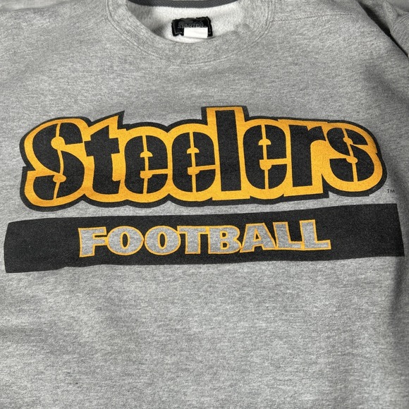 Vintage Pittsburgh Steelers Sweatshirt Mens Large Gray Starter Made USA NFL - Picture 2 of 11